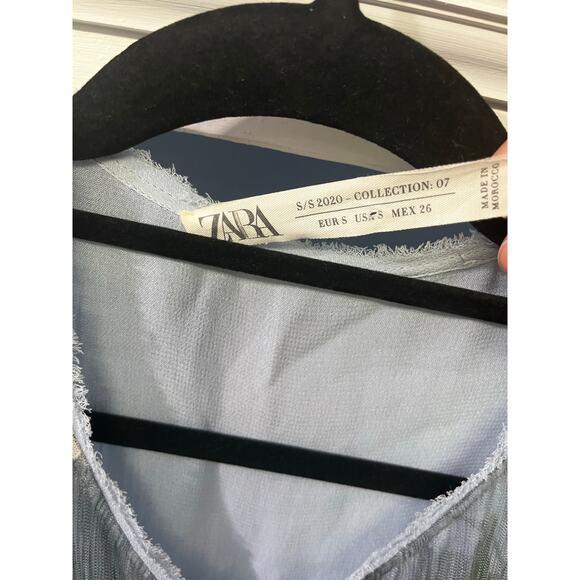 Zara Collection Women S Floral Kimono Maxi Dress Muted Pleated Sheer Beach Rare - Picture 8 of 14